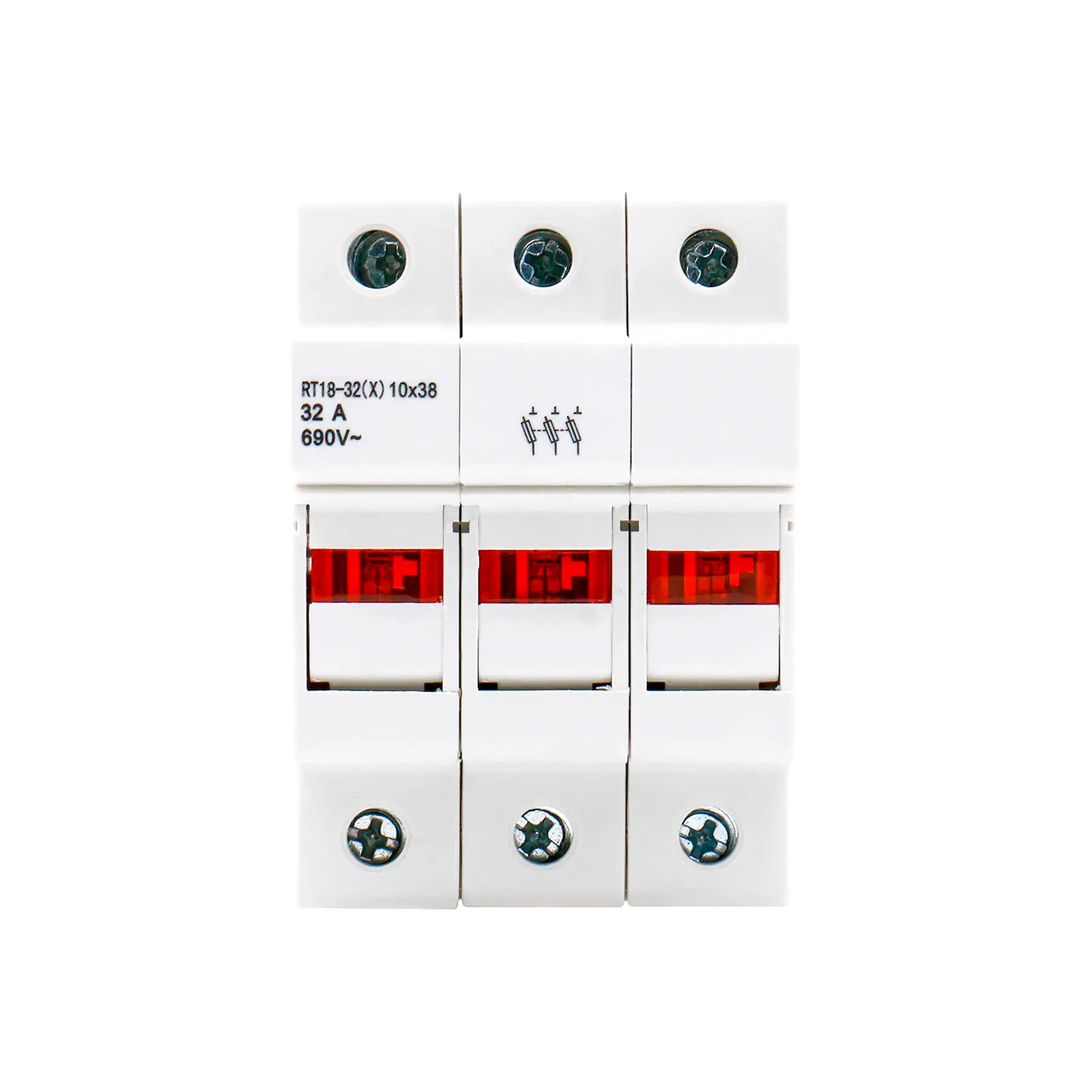 PORTA FUSIBLE RT18-32 10X38 32A 3POLOS 500/690V